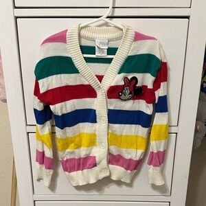 Disney Multicolor Striped Cardigan with Character Patch